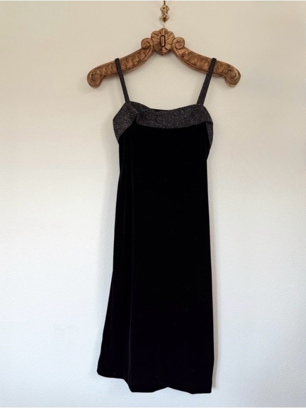 Vintage Y2K Black Velvet Midi Dress
